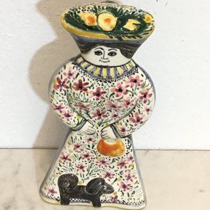 Giancarlo "Girard" Tunsi Woman in Floral Dress w/Dog Italian Figurine